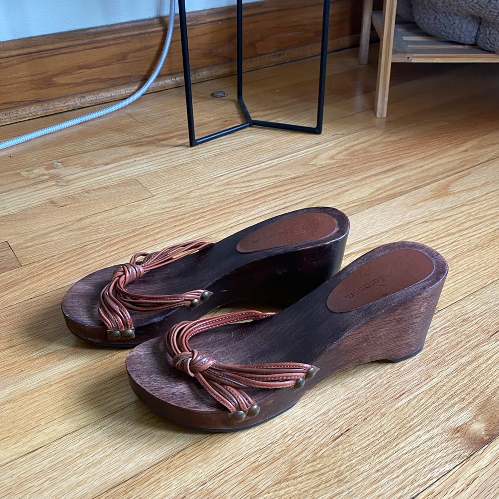 2000s Wooden Clog Wedge Sandal